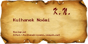 Kulhanek Noémi névjegykártya